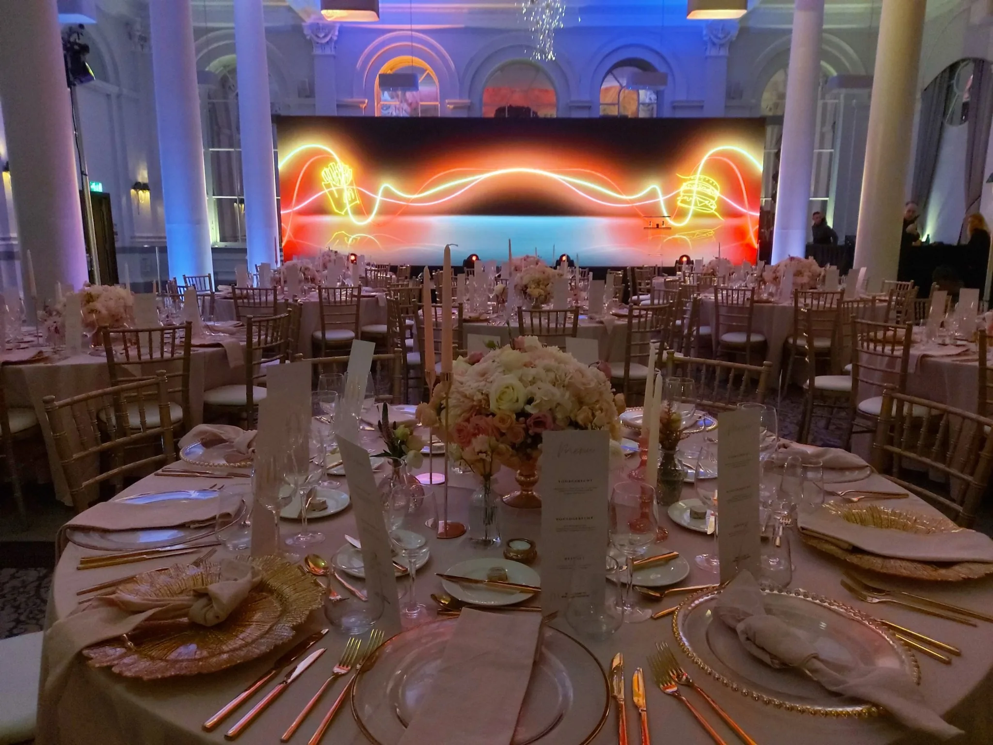 An example of audio visual screen event On site audio visual services